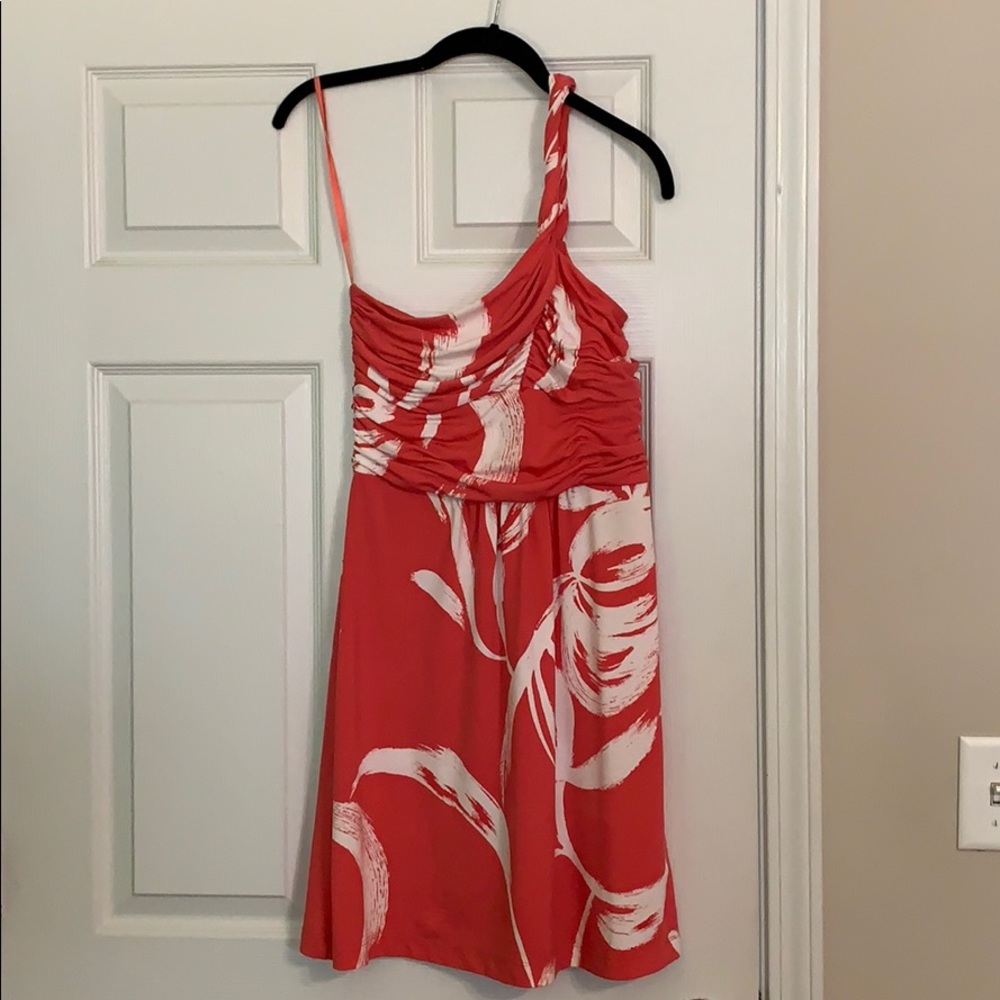 BCBG One Shoulder Floral Dress
